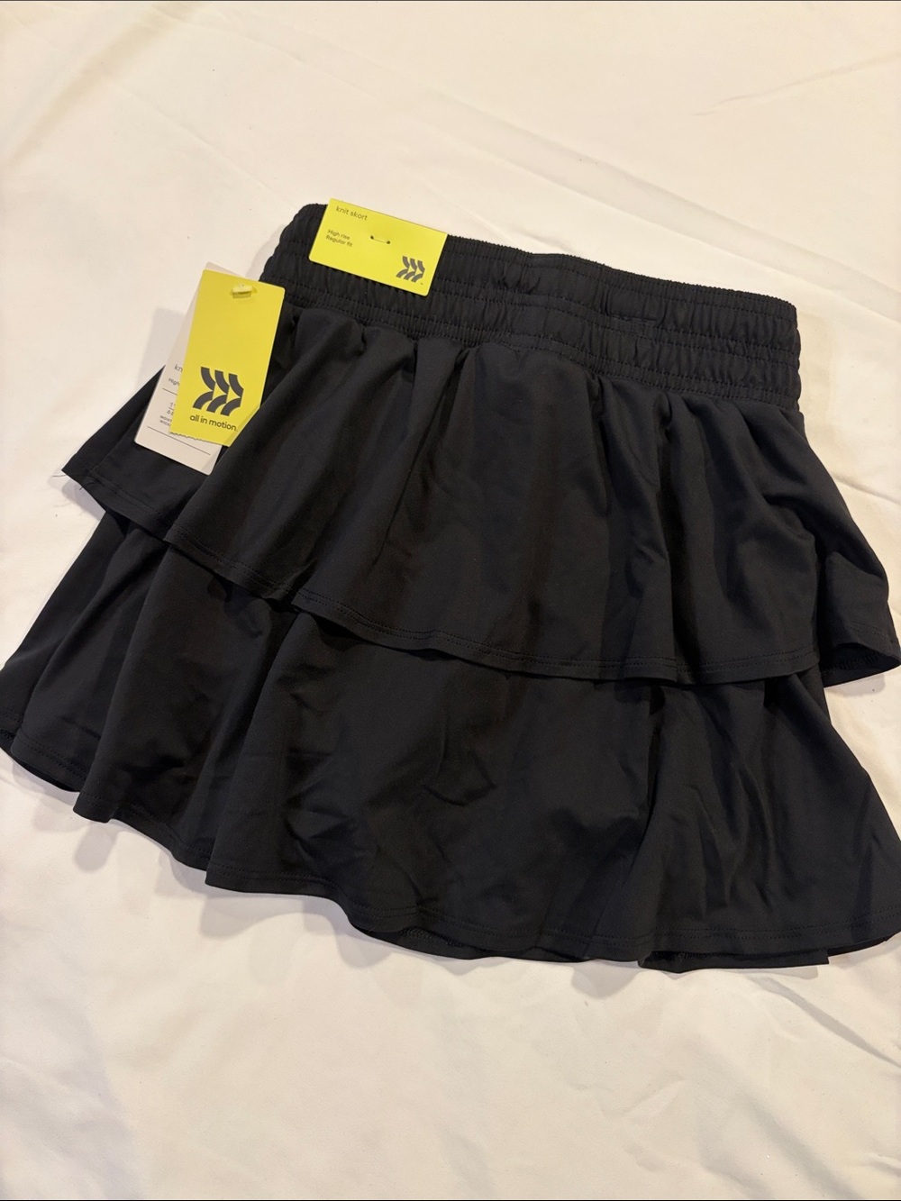 NWT Girls Black Tiered Active Skort 101-105